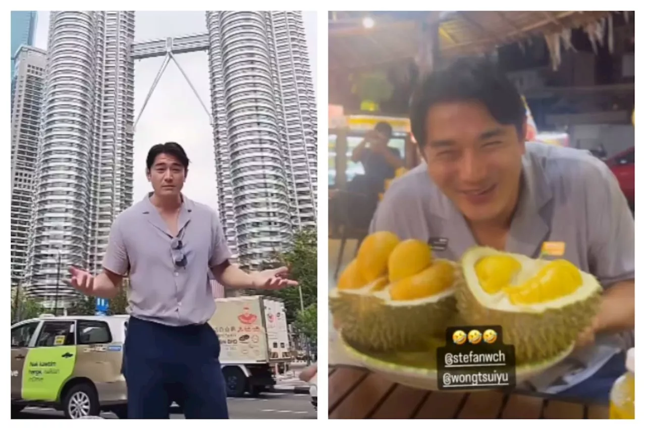 HK actor Stefan Wong spotted in KL, enjoys durian with M'sian actress Debbie Goh