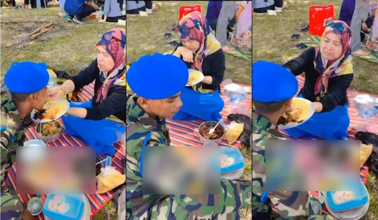 – Ibu Nangis Lepas Suap Anak Yang Baru Tamat Latihan Komando Bikin Ramai Sebak