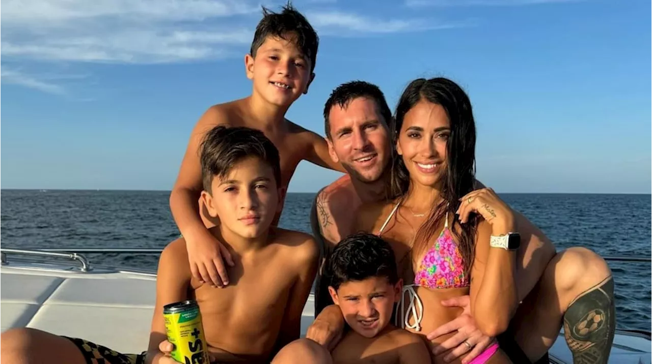 Las mejores fotos del paseo en yate de Lionel Messi con Antonela Roccuzzo y sus hijos