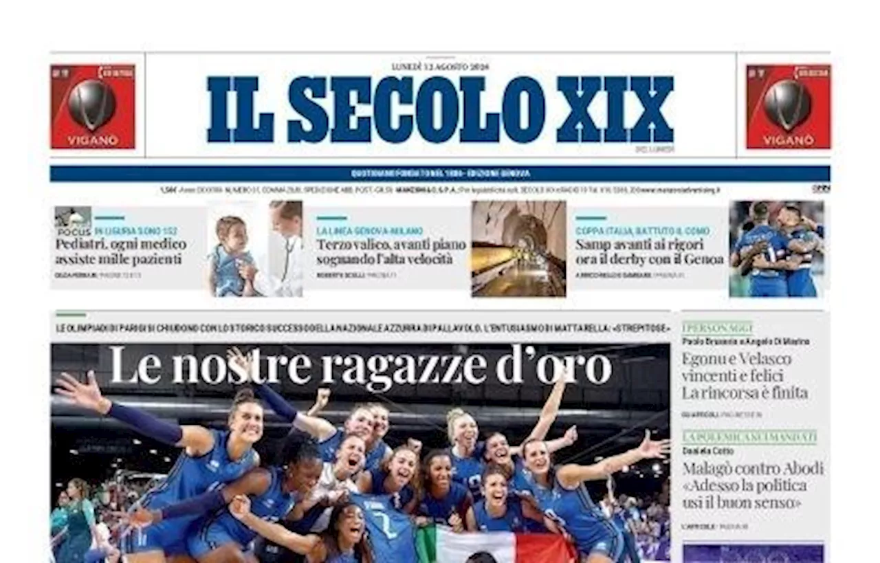 Il Secolo XIX titola sulla coppa: 'Samp avanti ai rigori, ora il derby con il Genoa'