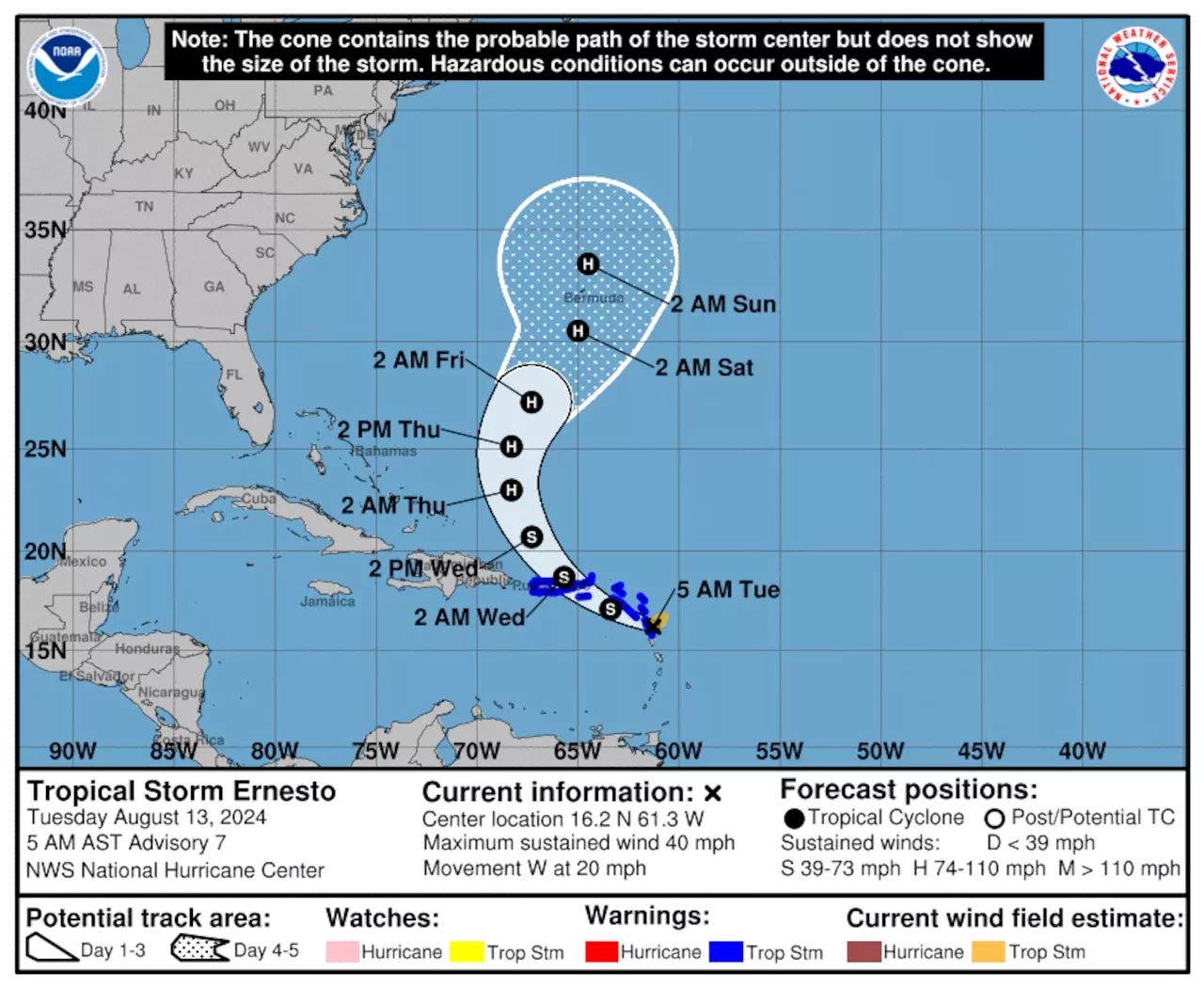 Tropical Storm Ernesto track update: Puerto Rico in storm’s path