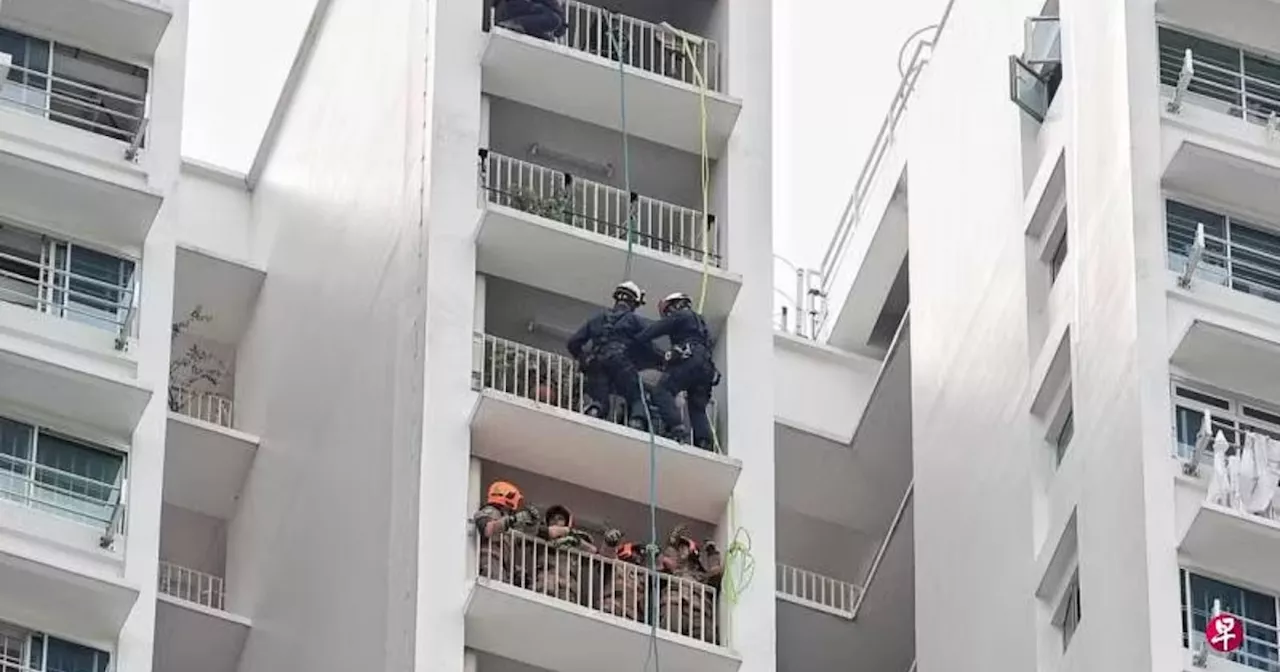 Man, 24, rescued after standing on 38th floor ledge of Jurong East block for over 5 hours