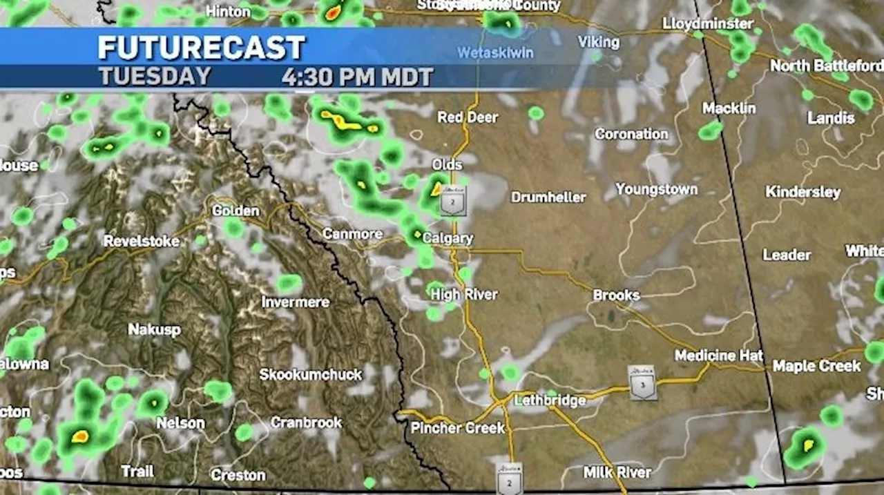 Scattered thunderstorms possible in central and southern Alberta Tuesday