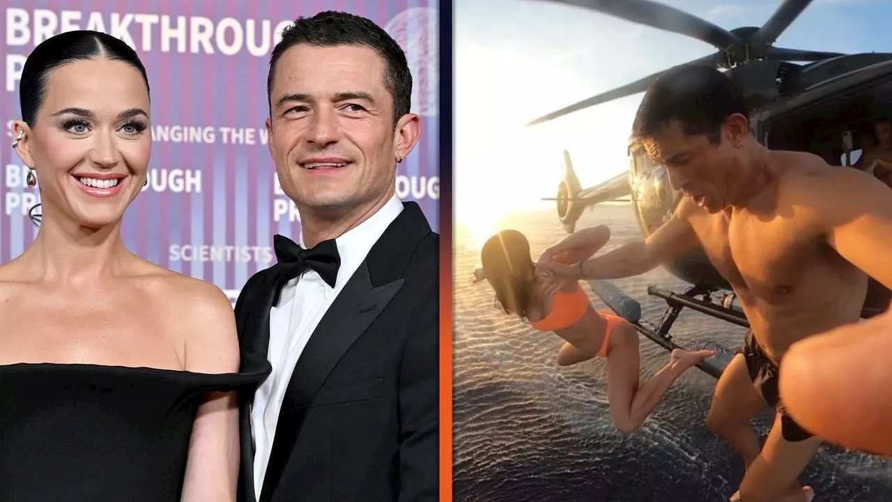 Katy Perry and Orlando Bloom Hold Hands While Jumping Out of a Helicopter Together