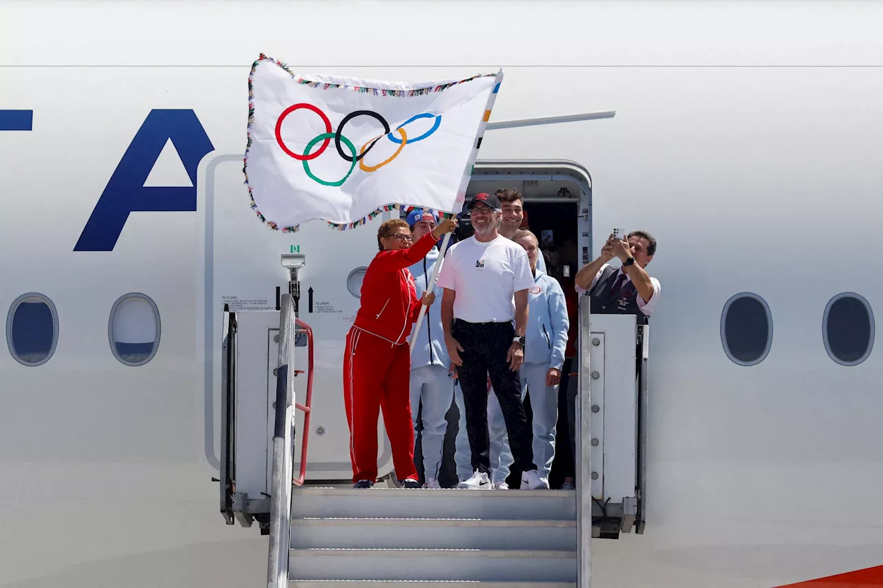 Olympic flag arrives in Los Angeles, host city for 2028 Games