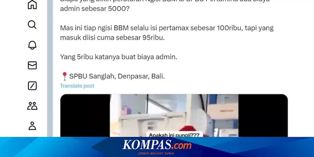 Warganet Keluhkan Isi Bensin di SPBU Kena Biaya Administrasi Rp 5.000, Ini Respons Pertamina