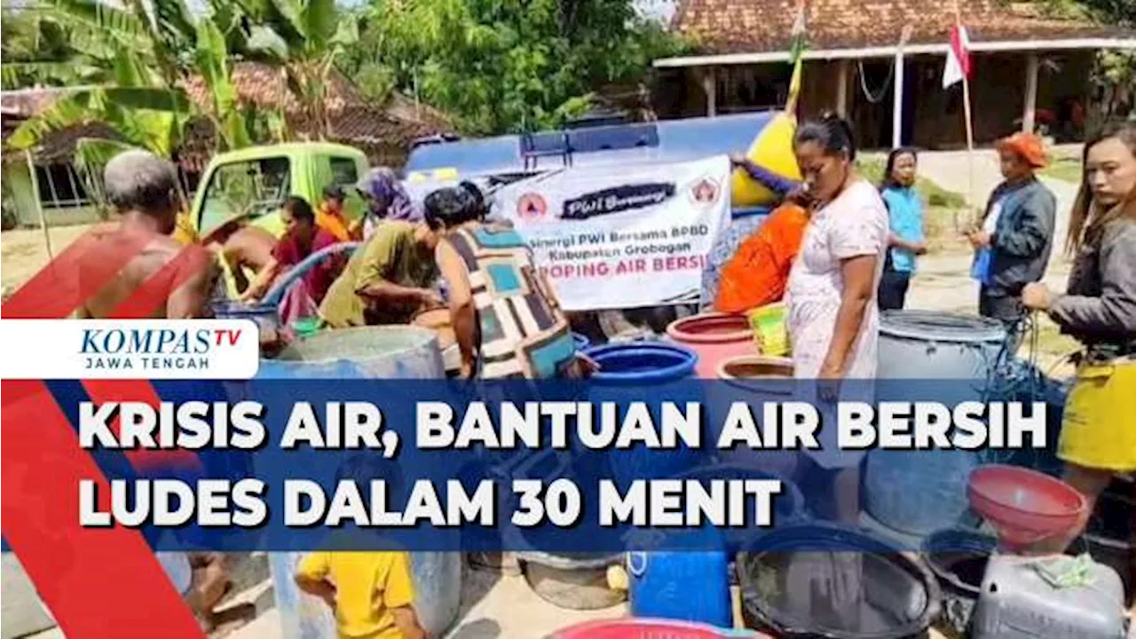 Krisis Air, Bantuan Air Bersih Ludes dalam 30 Menit