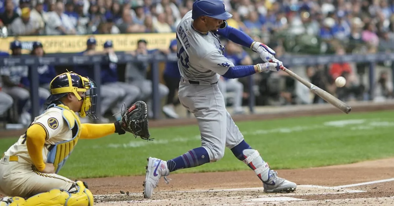 Mookie Betts homers in return as Dodgers beat the Brewers