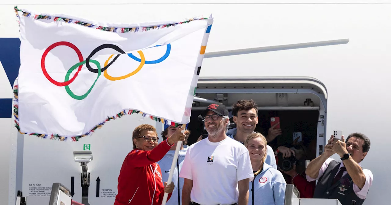 Olympic flag arrives in Los Angeles, host city for 2028 Games