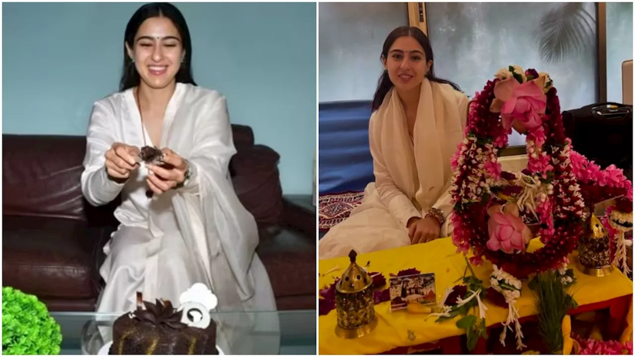 Sara Ali Khan ने बर्थडे पर गले में पहना रुद्राक्ष, सादगी से सूट पहनकर मनाया जन्मदिन