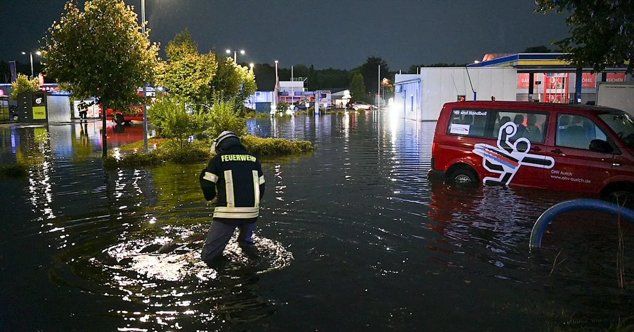 Volle Keller, überflutete Straßen: Unwetter über Deutschland