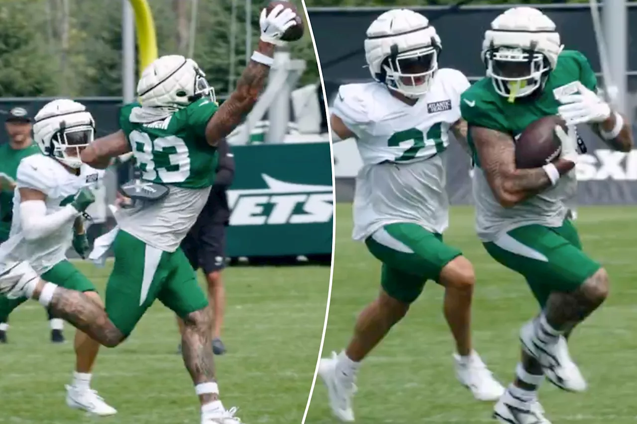 Tyler Conklin makes highlight-reel one-handed catch at Jets practice