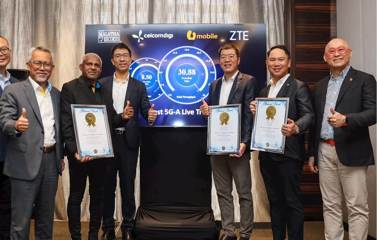 World's fastest 5G-A record by CelcomDigi, U Mobile and ZTE