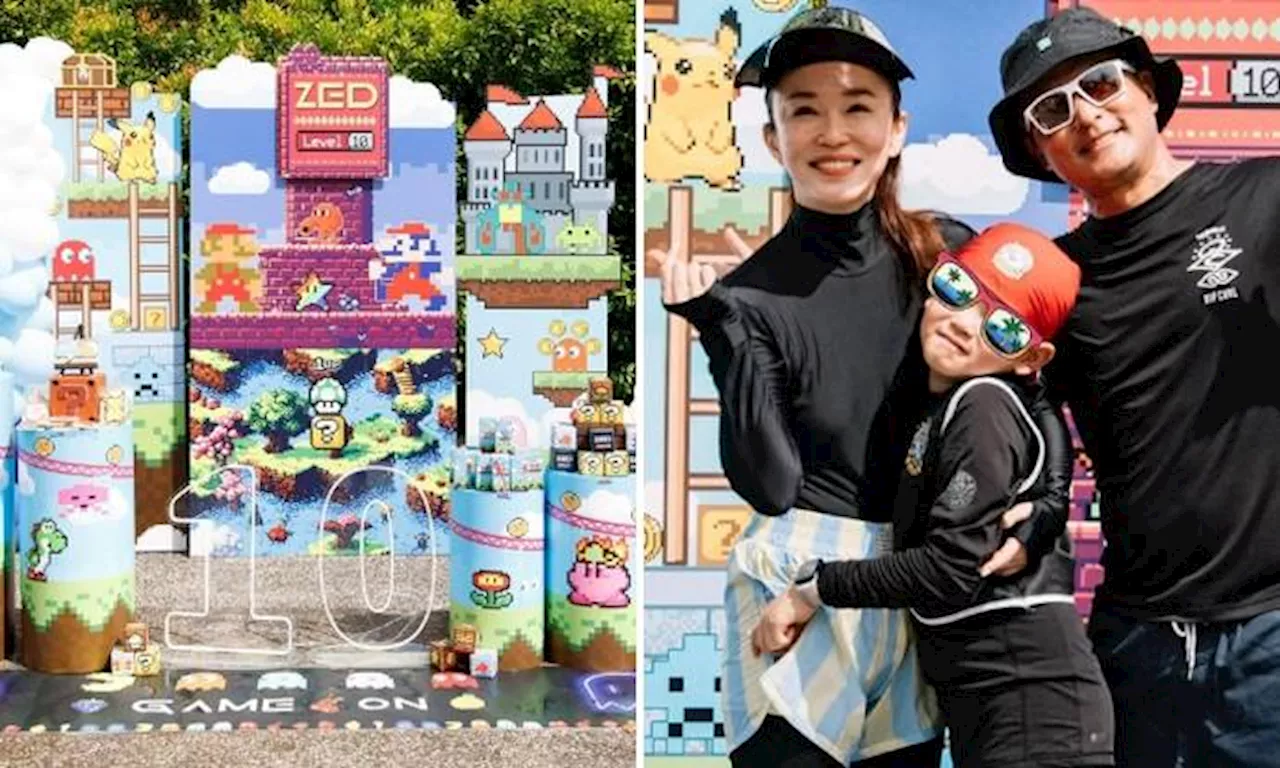 Fann Wong, Christopher Lee throw 10th birthday party for son Zed at Downtown East on National Day