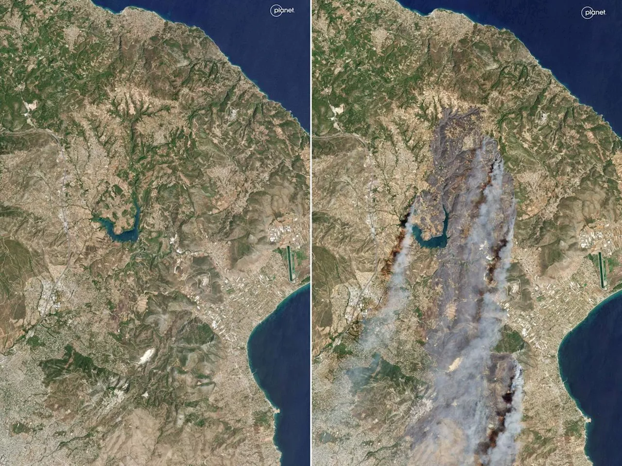 Incendie en Grèce : des images prises depuis l’espace montrent l’ampleur des feux