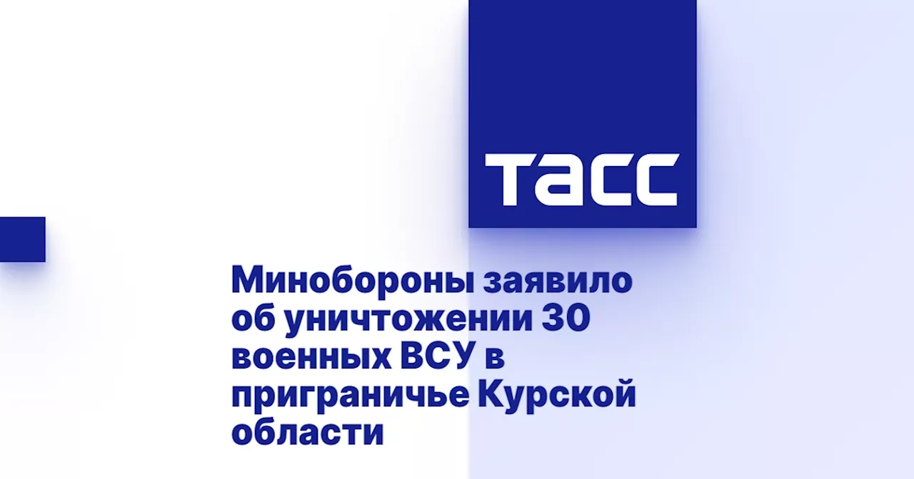 Минобороны заявило об уничтожении 30 военных ВСУ в приграничье Курской области