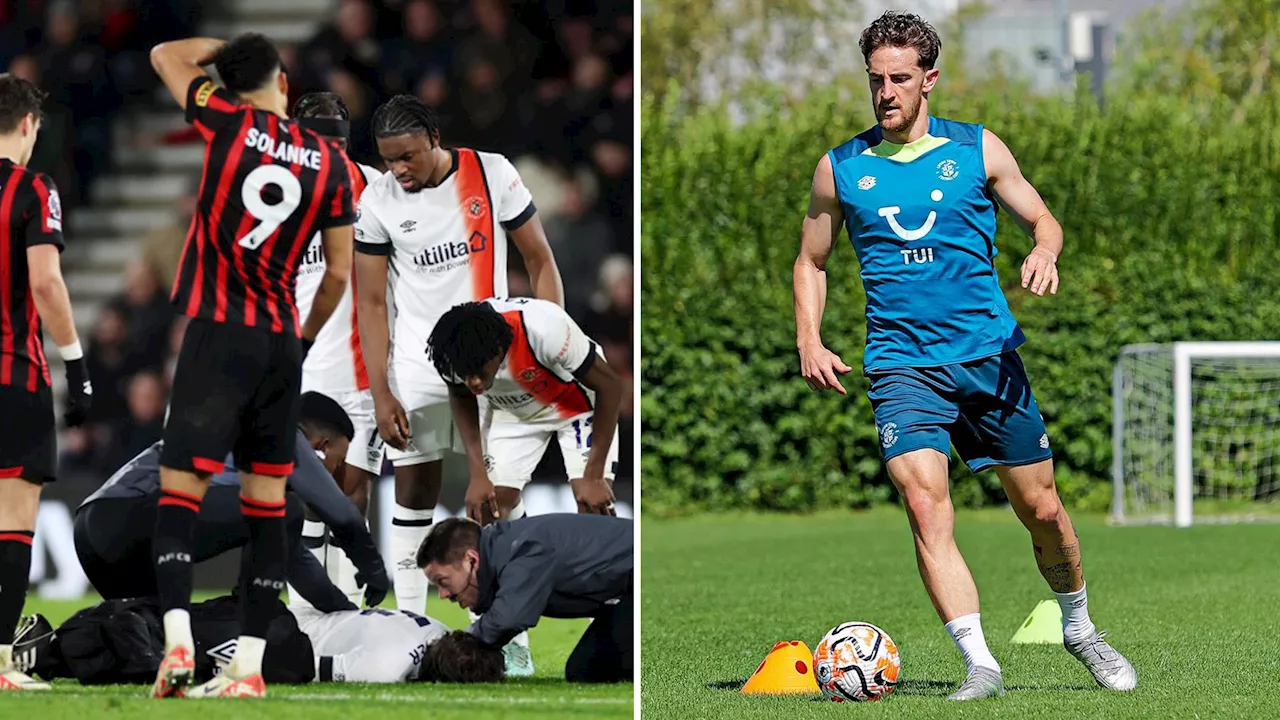 Tom Lockyer, 29, returns to Luton training as Championship season starts having ‘died’ on pitch just eight...