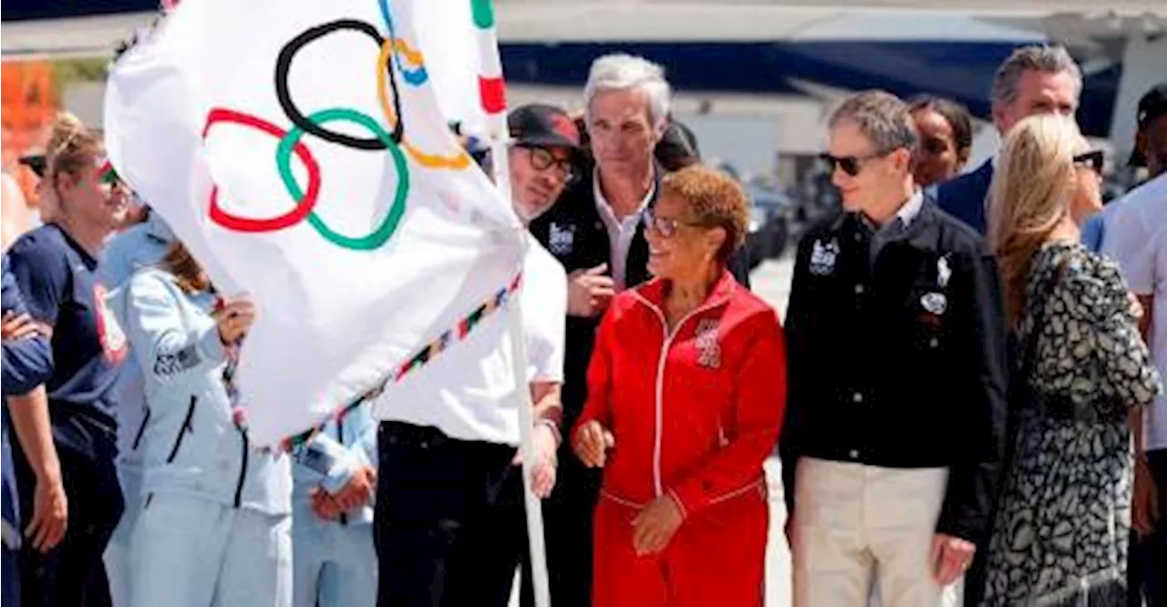 Olympic flag arrives in Los Angeles, host city for 2028 Games