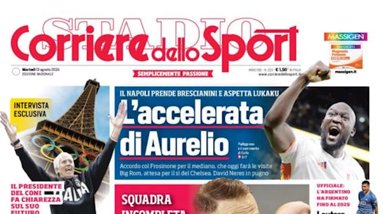 L'apertura del Corriere dello Sport-Stadio sul mercato della Juventus: 'Tutto in salita'