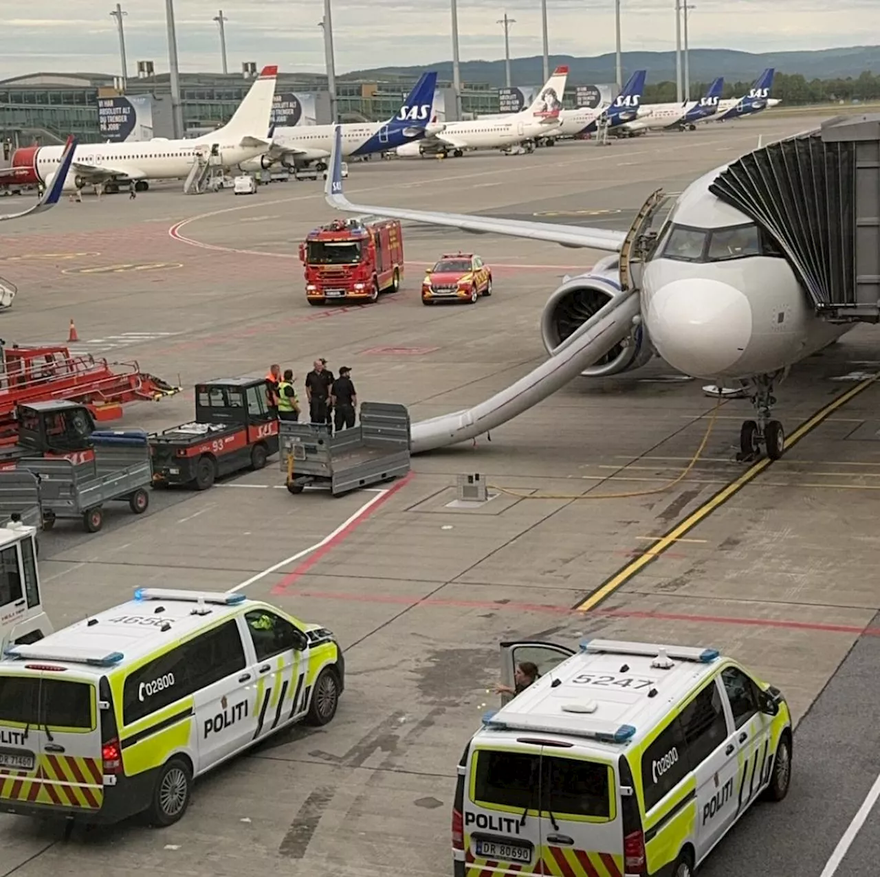 SAS-fly evakuert på Gardermoen