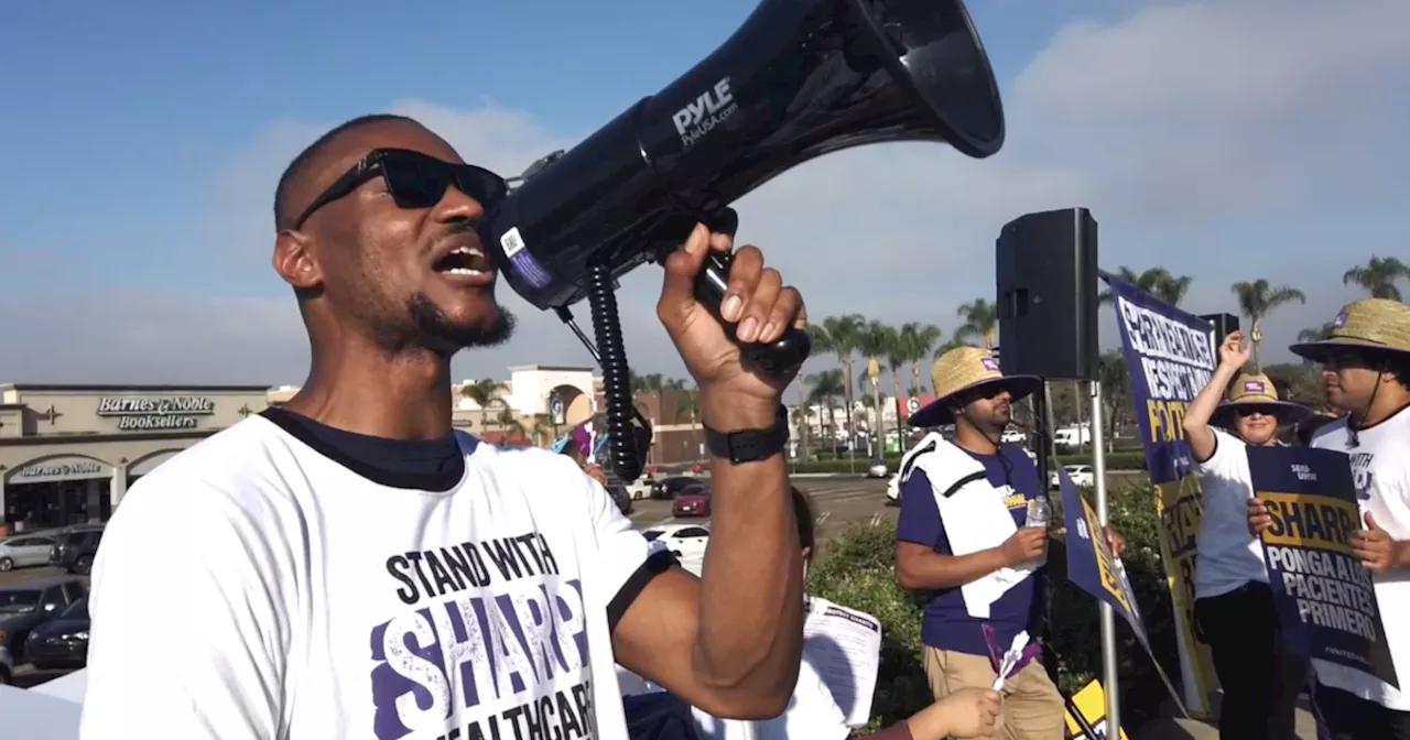 Sharp HealthCare union members picket for second round at Grossmont Hospital