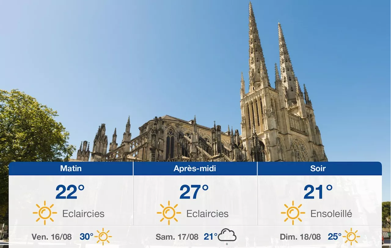 Météo Bordeaux: prévisions du jeudi 15 août 2024