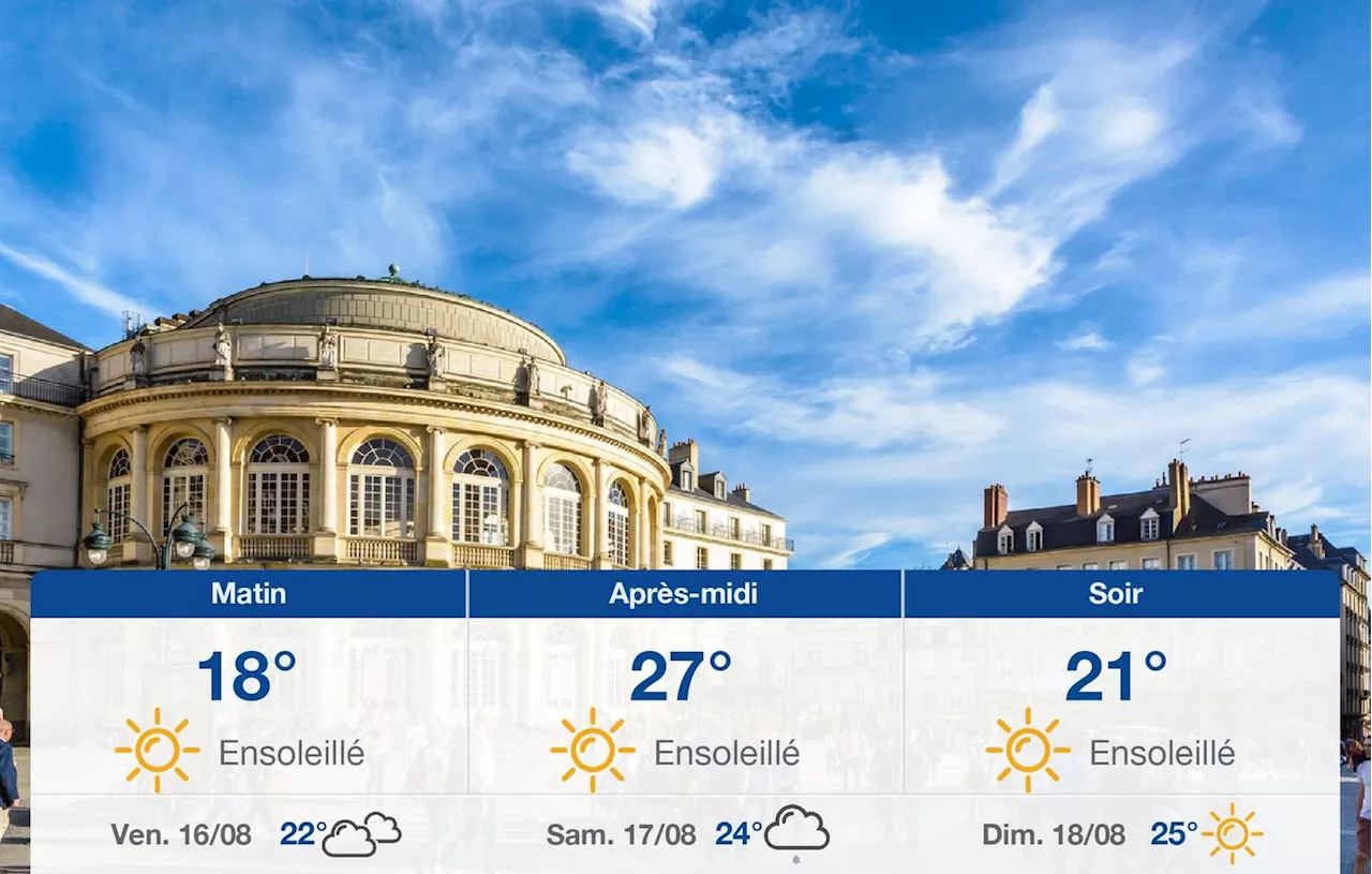 Météo Rennes: prévisions du jeudi 15 août 2024