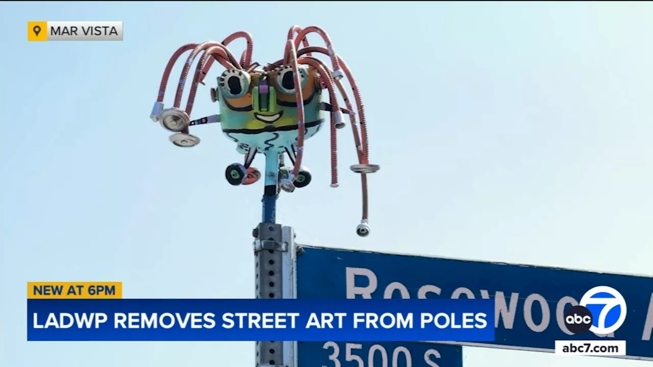 Mar Vista residents protest the proposed removal of street art on utility poles