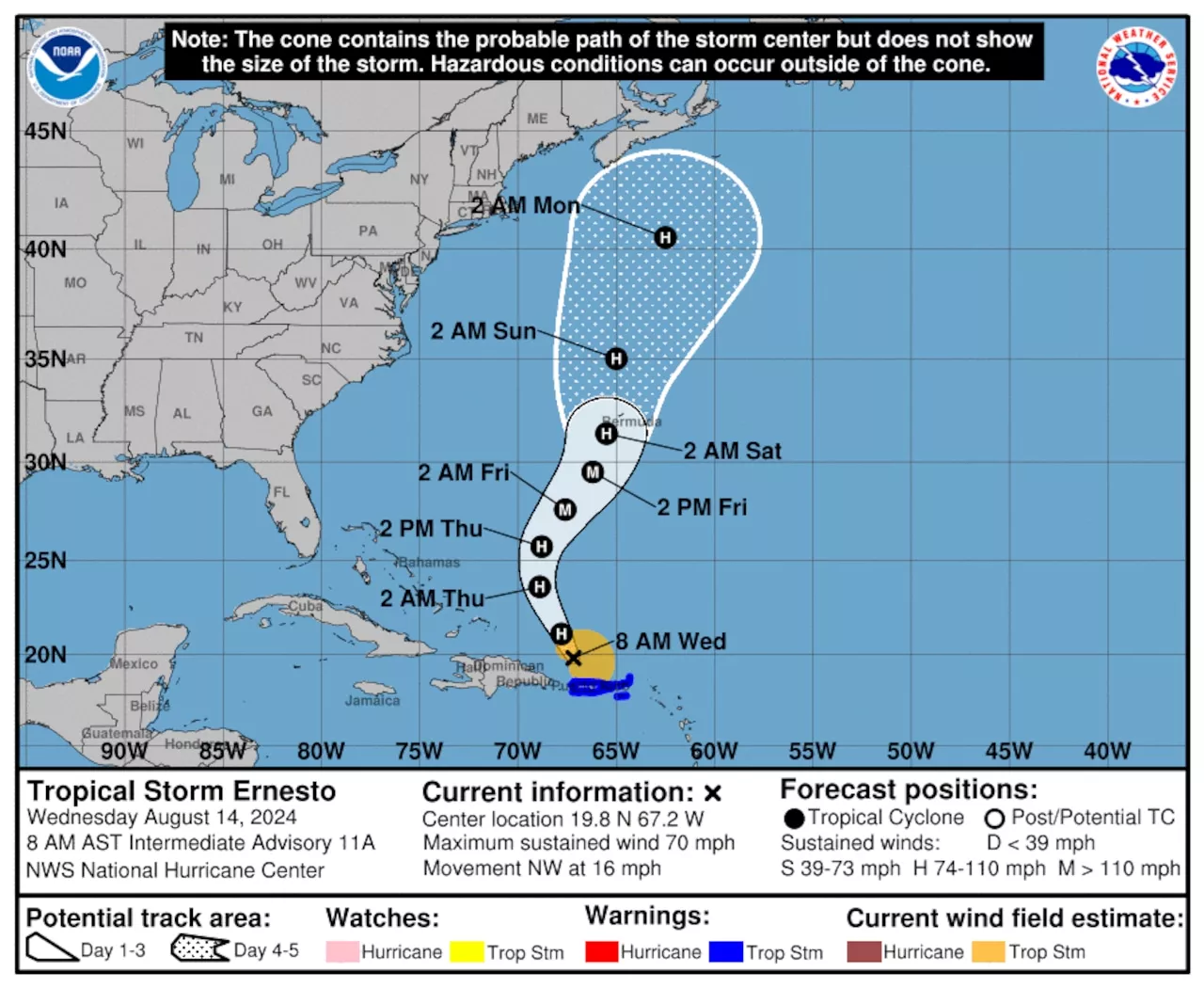 Tropical Storm Ernesto track update: Ernesto forecast to become Category 3 hurricane