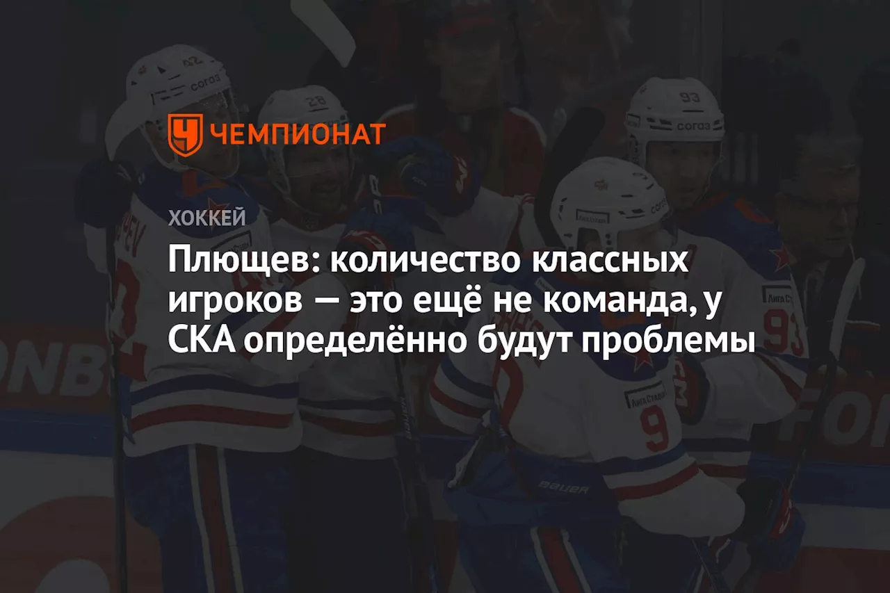 Плющев: количество классных игроков — это ещё не команда, у СКА определённо будут проблемы