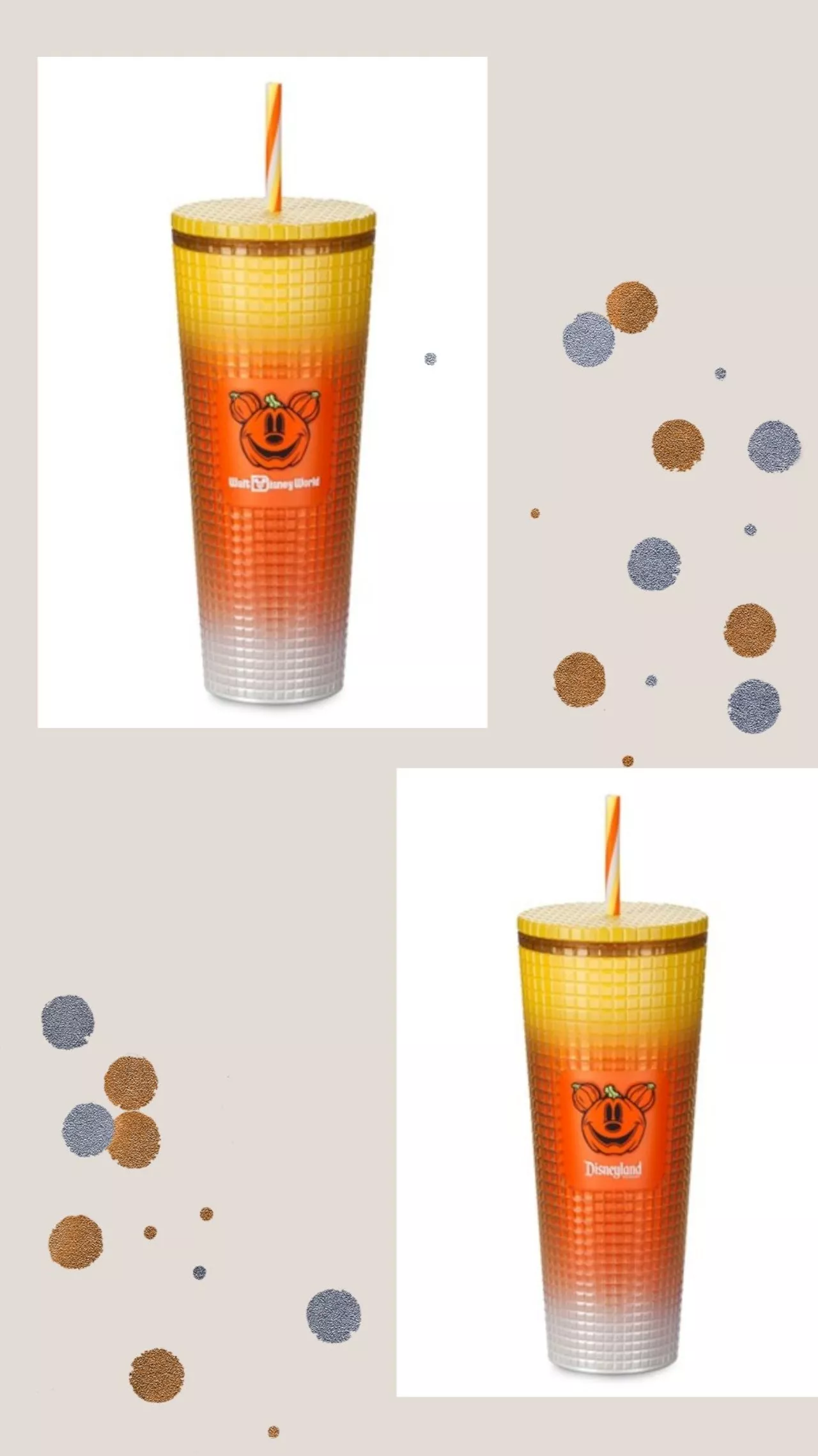 Disney Starbucks candy corn Mickey Mouse tumblers perfect for Halloween