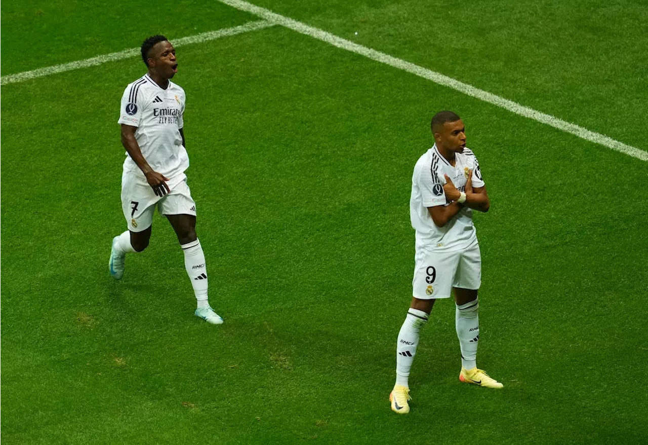 Vinicius vuela, Mbappé marca y el Madrid se lleva la Supercopa contra el Atalanta