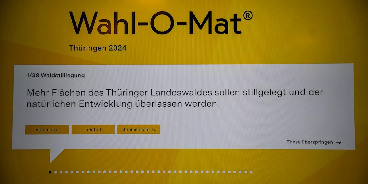 Wahl-O-Mat zur Landtagswahl Thüringen 2024: Hier den Test machen