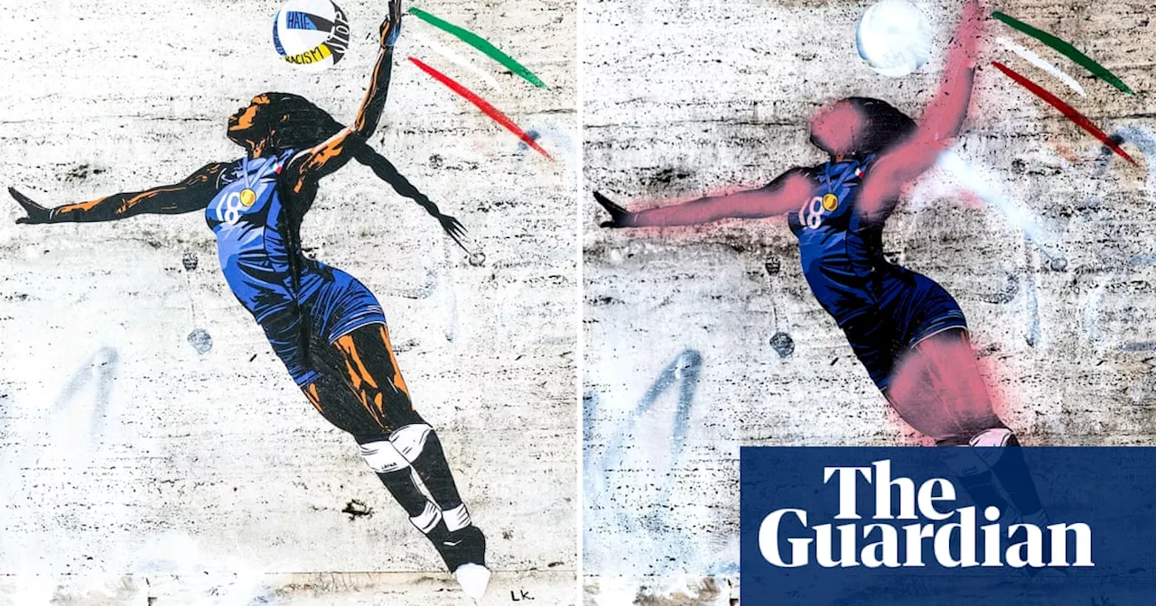 ‘Vulgar racism’: outrage after mural of Italian volleyball star is vandalised