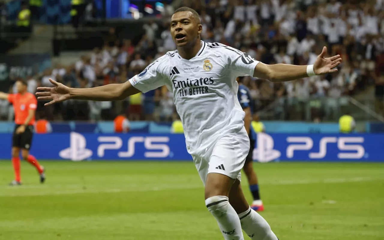 Com gol de Mbappé, Real Madrid vence a Atalanta e conquista a Supercopa da Uefa