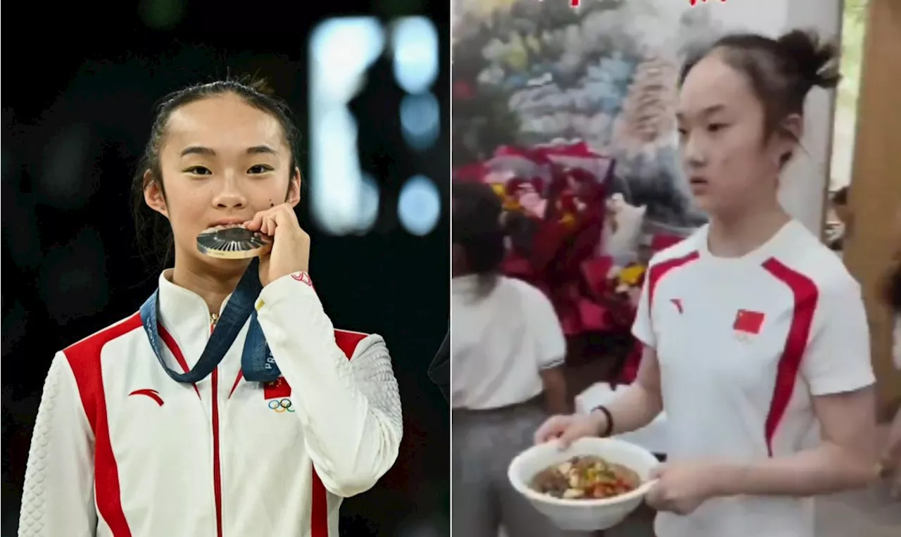 Ginasta chinesa prata em Paris-2024 serve comida no restaurante da família após medalha; veja vídeo