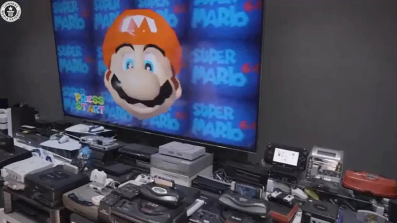 Guy Plugs A Record-Breaking 444 Video Game Consoles Into A Single TV