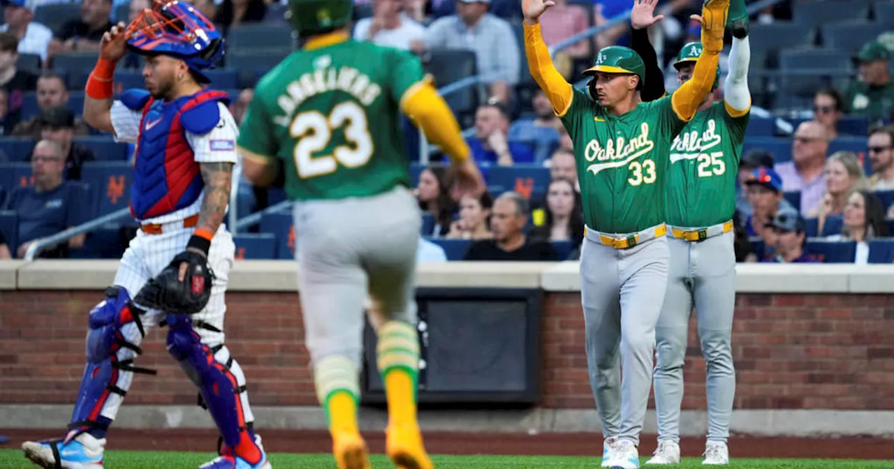 Red-hot Langeliers leads A's to 9-4 win over Mets