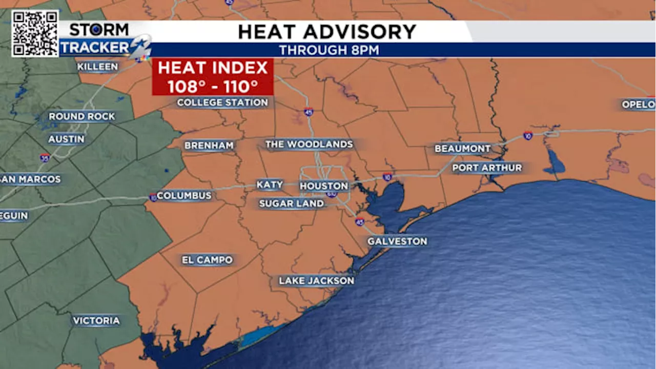 Excessive heat in Houston with isolated storms Wednesday -- Feels like 108°-110°