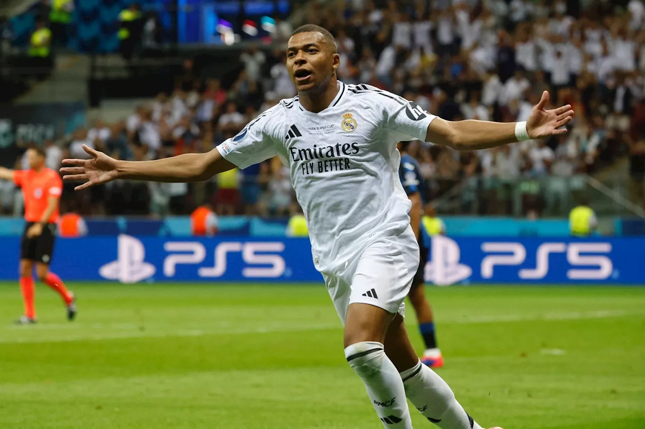 Supercoupe d'Europe: premier match, premier but et premier titre pour Mbappé au Real Madrid