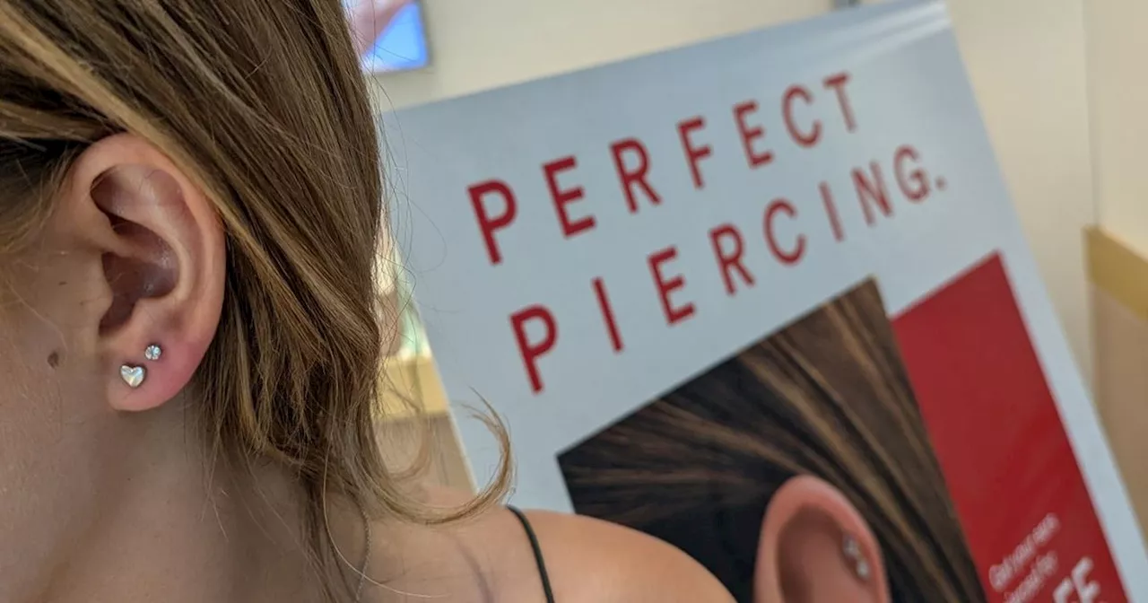 I took my daughter to The Trafford Centre jewellers where ear piercing is free