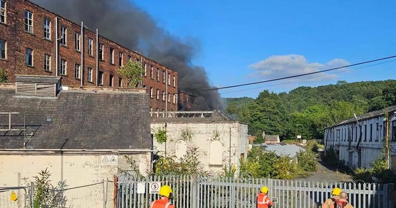 Stockport mill fire LIVE: Building erupts into flames with smoke seen billowing into sky