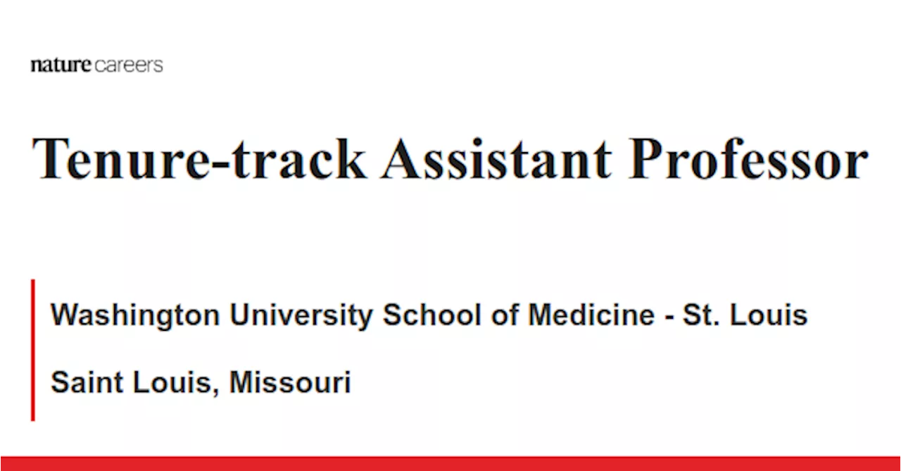 Tenure-track Assistant Professor - Saint Louis, Missouri job with Washington University School of Medicine