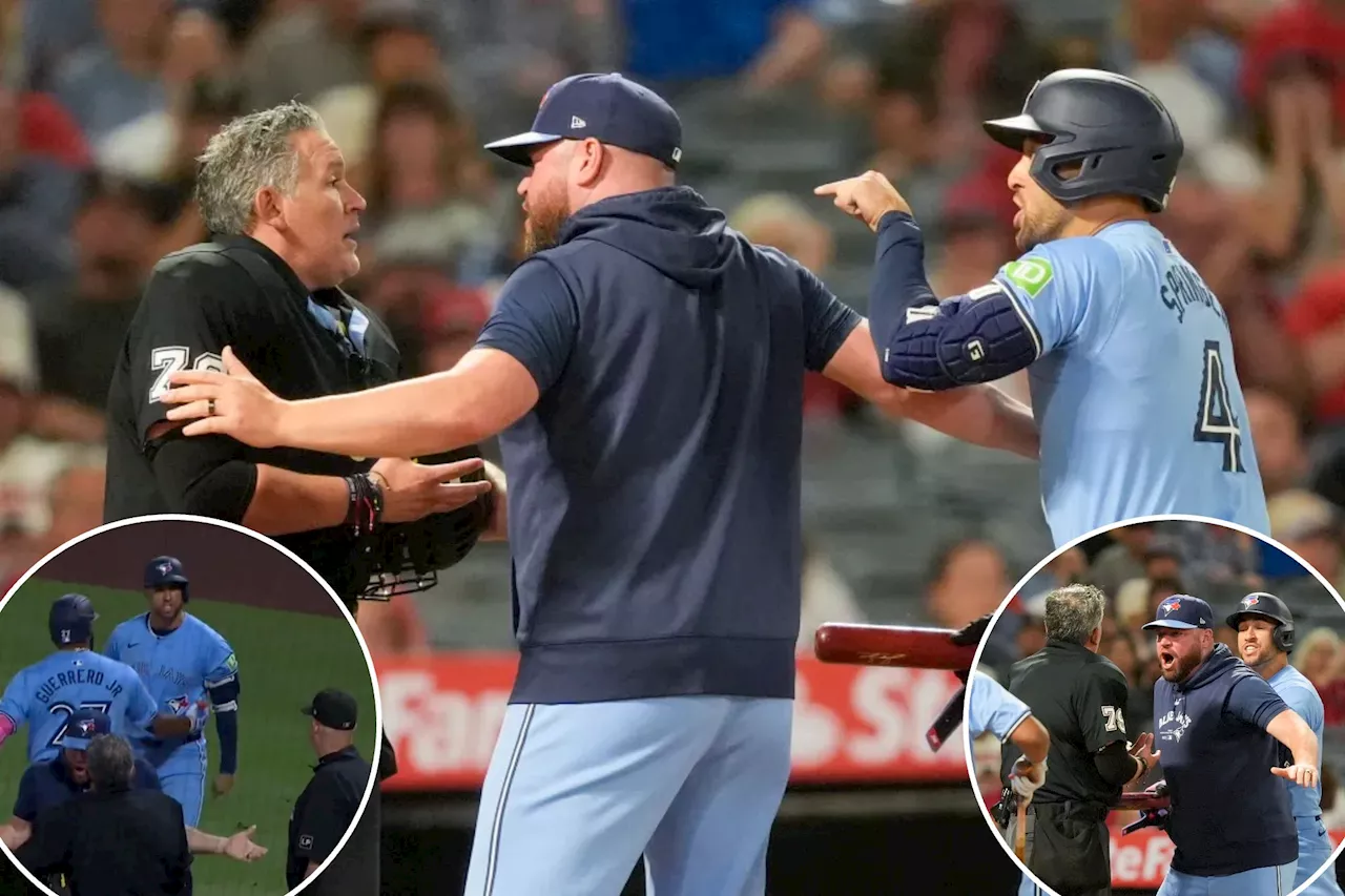 Blue Jays' George Springer erupts after getting ejected following blown call