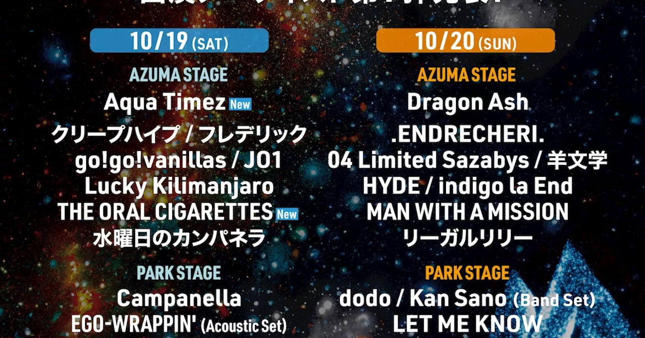 Aqua Timez、THE ORAL CIGARETTESが福島「LIVE AZUMA」に出演