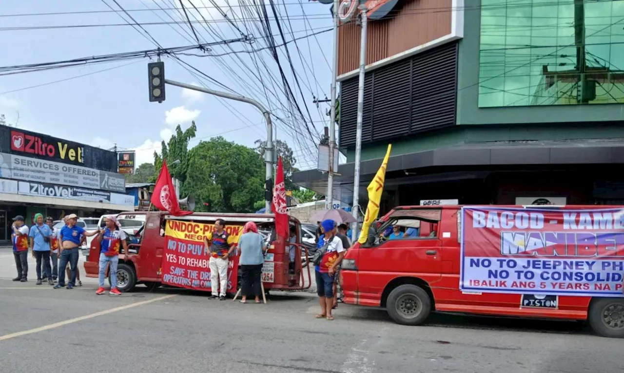 Protests against jeepney modernization disrupt public transport services in Bacolod