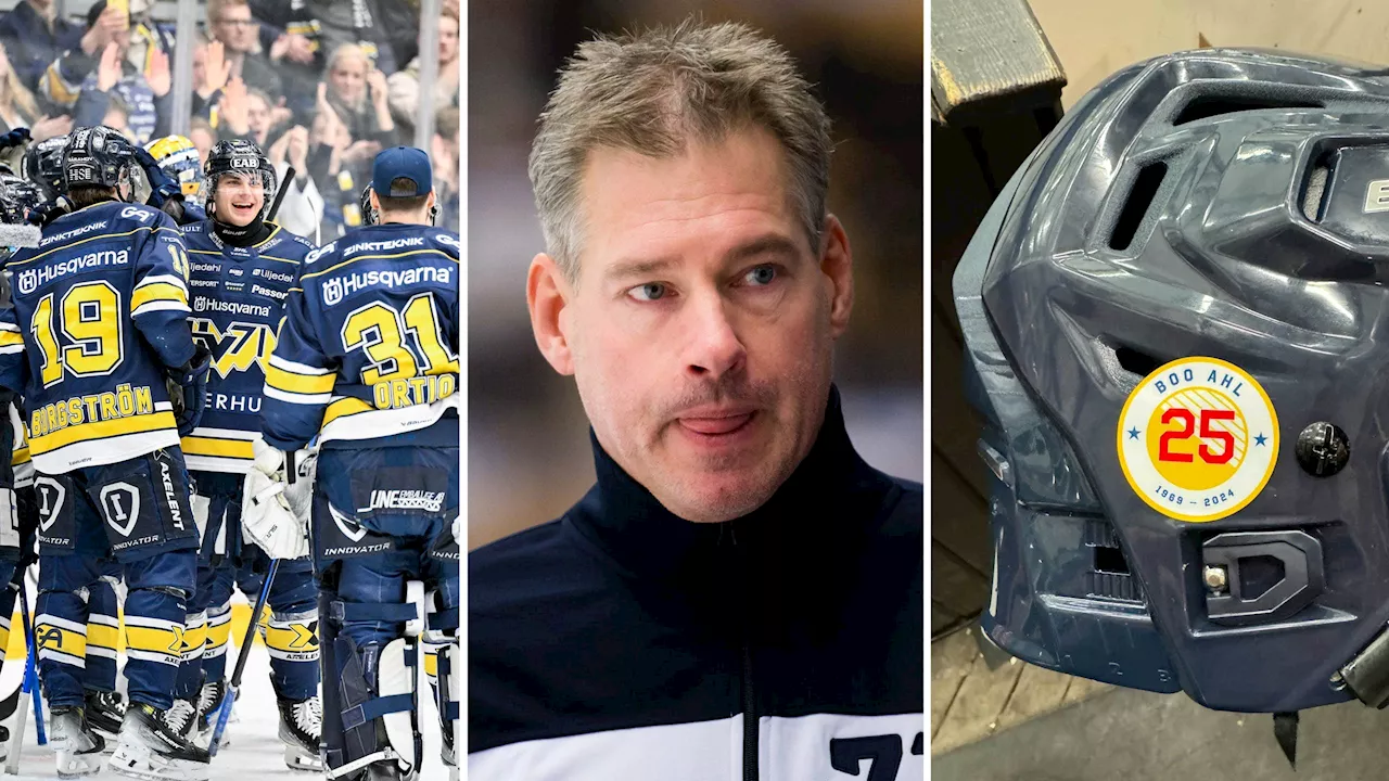 HV71 hyllar målvaktsikonen Bosse Ahl på sina hjälmar