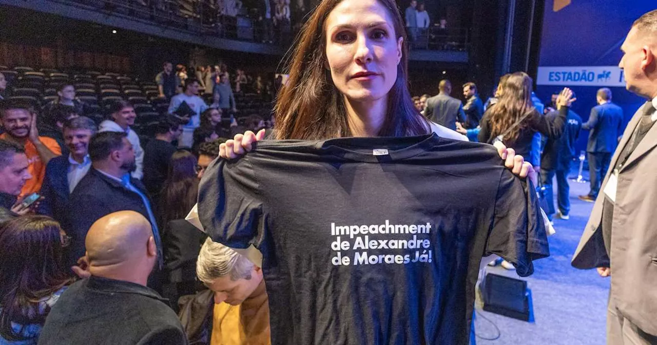 Após debate, Marina Helena exibe camiseta contra Moraes: 'Impeachment já'