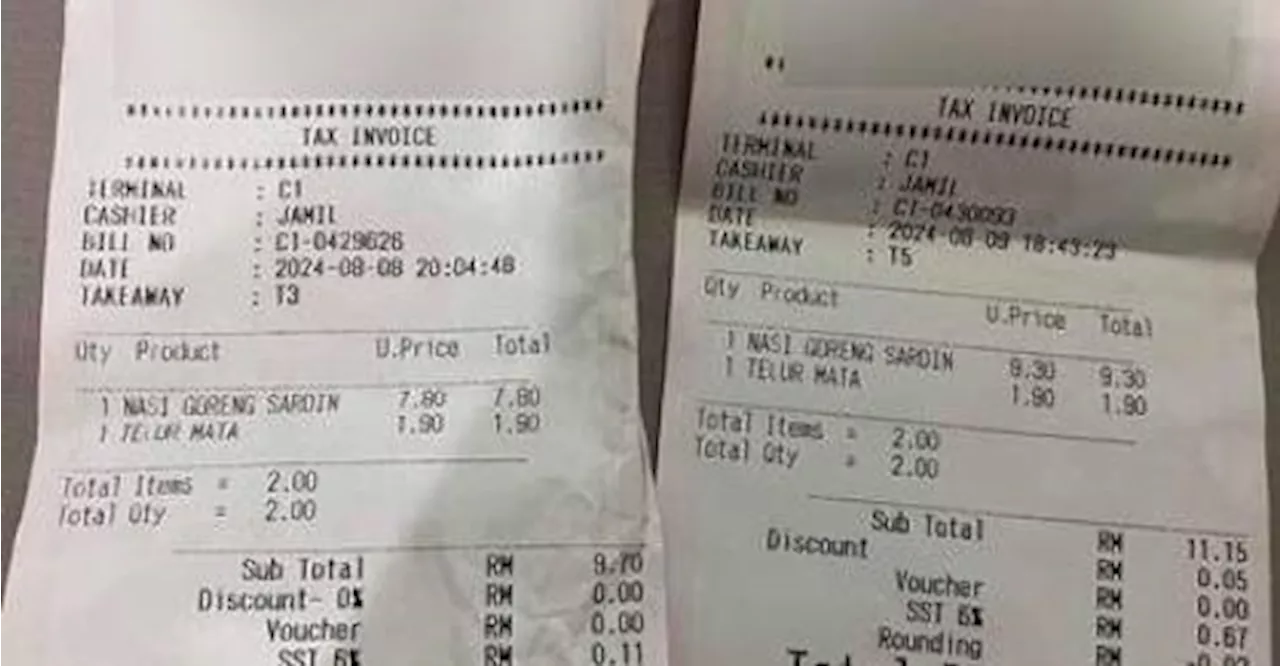 Customer surprised to see jump in price in 24 hours at mamak