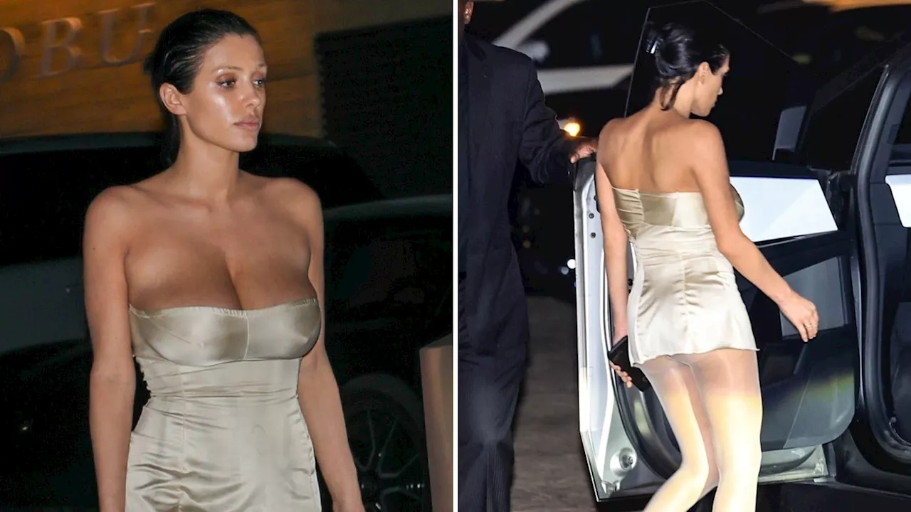 Bianca Censori Wears Micro Dress for Dinner With Kanye West's Kids